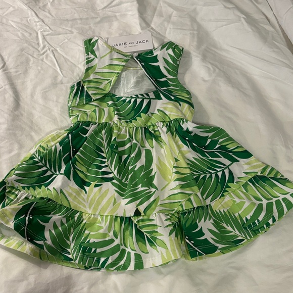 Janie and Jack Tropical Green Kids Dress - Picture 3 of 3